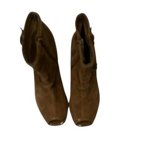 Worthington Brown Suede Peep Top Ankle Boot,‎ Size 9.5M